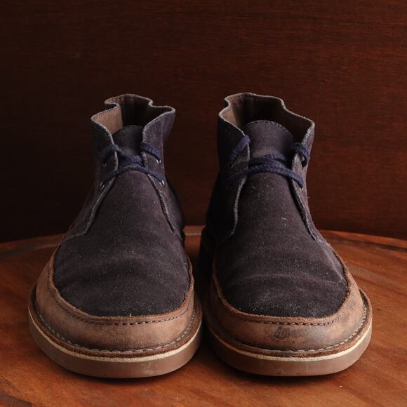 Clarks Boots Mens Size 11 M Blue Brown Bushacre Rand Suede Chukka Ankle Casual - Picture 3 of 12